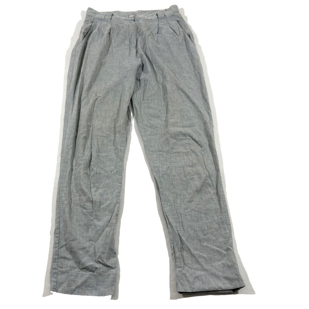 American Apparel Womens Vtg Gray Cotton Straight Leg Pants Trousers Sz M USA